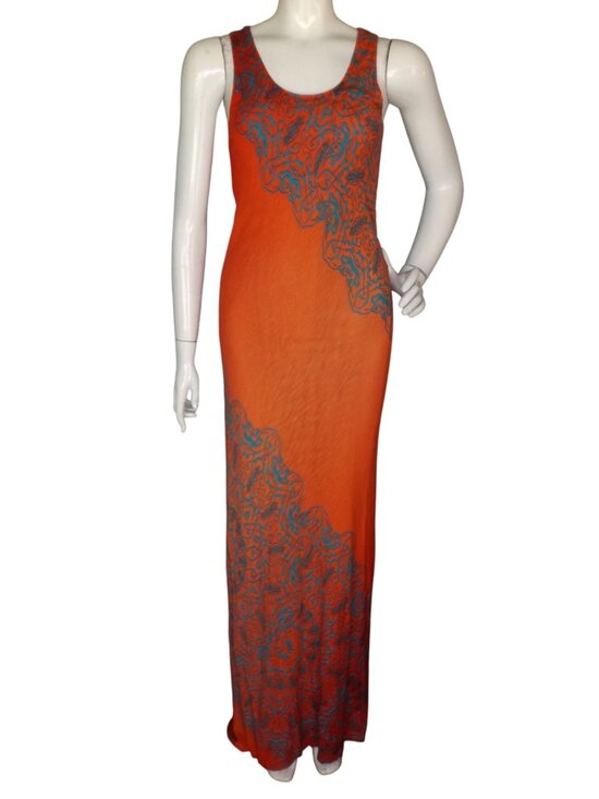 Tommy Bahama Dresses & Skirts - TOMMY BAHAMA Maxi Tank Dress, M, Red-Orange/Teal swirl pattern,Rayon, Scoop neck